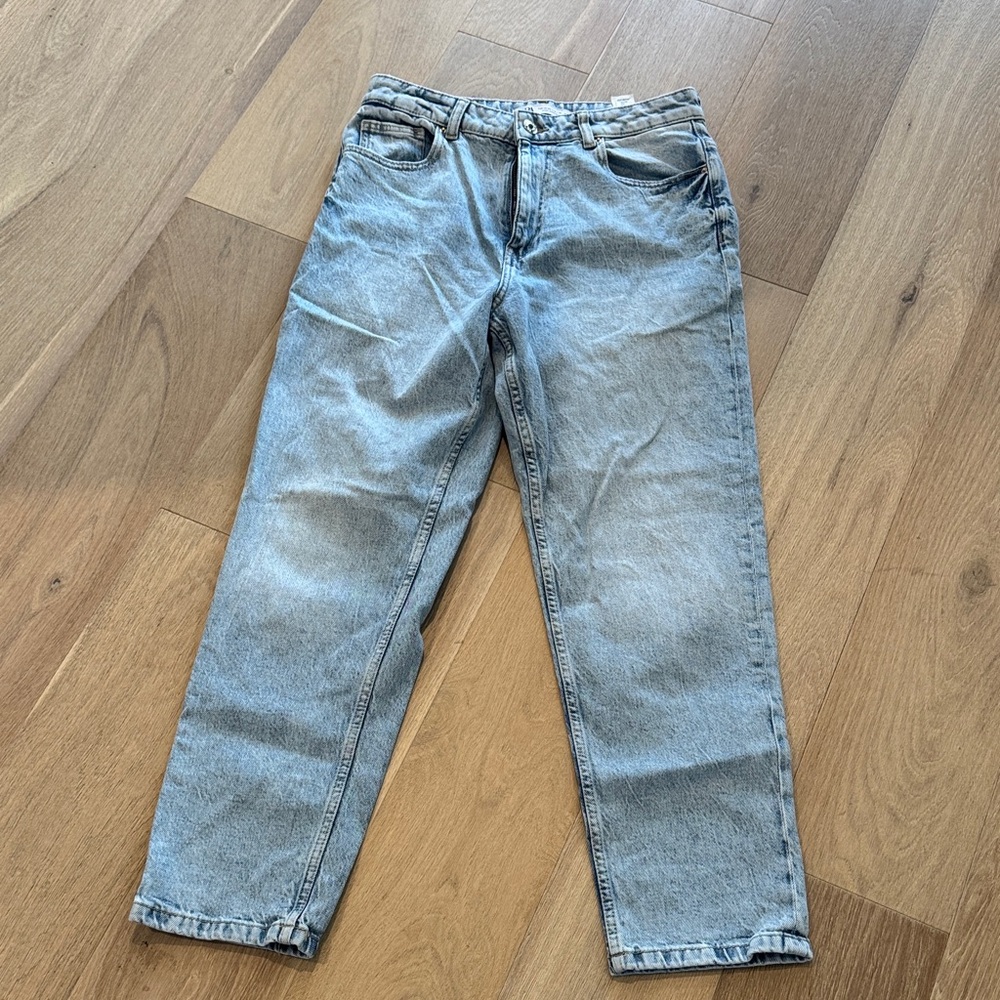Zara Denim Straight Jeans - Light Blue